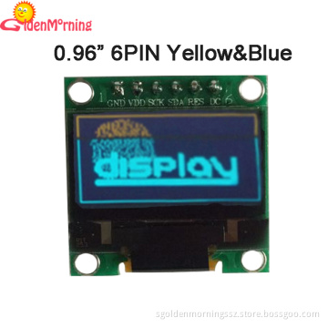 0.96" oled display 6P yellow&blue light, spi iic interface